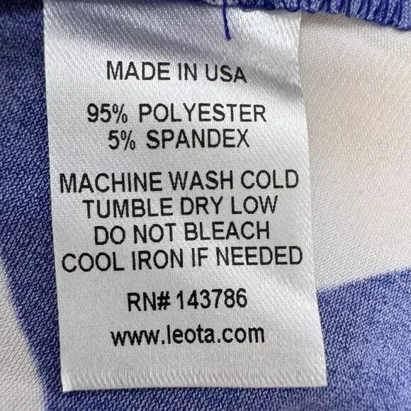 NWT Leota Women's Blue Zig Zag Navy Crepe A-Line Stretchy Dress sz XXL Casual - Picture 7 of 8